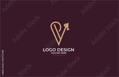 Monogram Beauty Letter PV Logo
