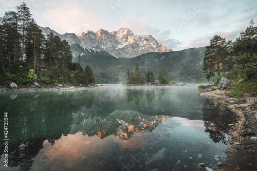 lake and mountains