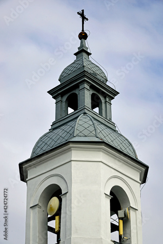 place of religious worship built in the mid-19th century catholic church dedicated to the birth of the blessed virgin mary in kundzin in the podlasie region of poland in the pictures general view and 