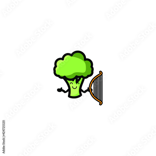 Cute Brocoli Mascot Vector Illustration Design. Epas 10. Recomended For Children Book.