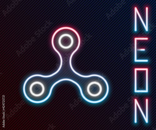 Glowing neon line Virus icon isolated on black background. Corona virus 2019-nCoV. Bacteria and germs, cell cancer, microbe, fungi. Colorful outline concept. Vector Illustration