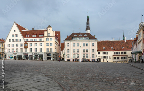 empty central square of old Tallinn