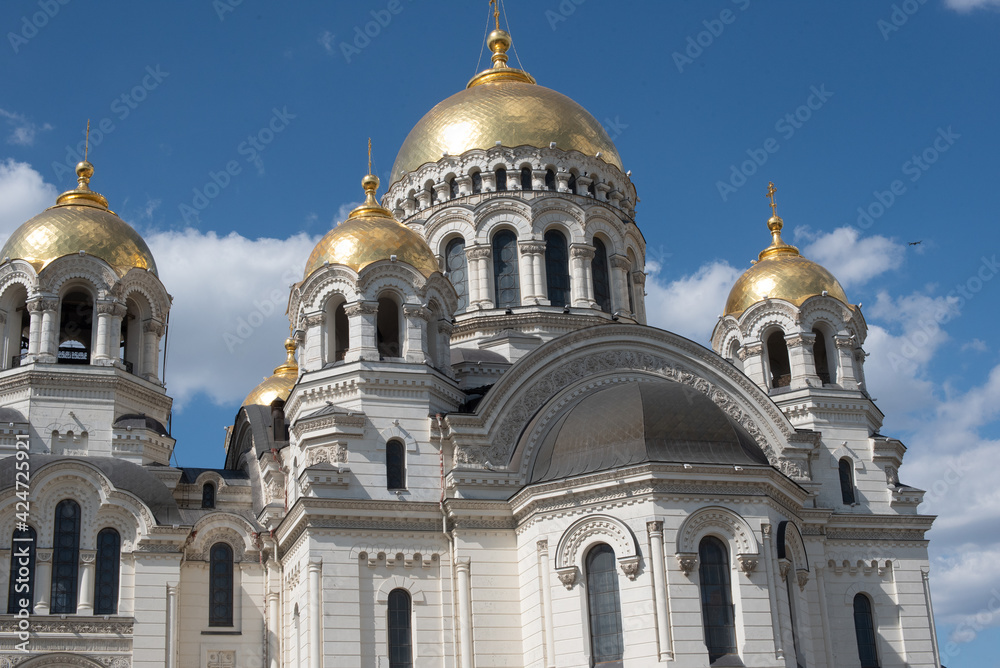 domes of the temple in the blue sky