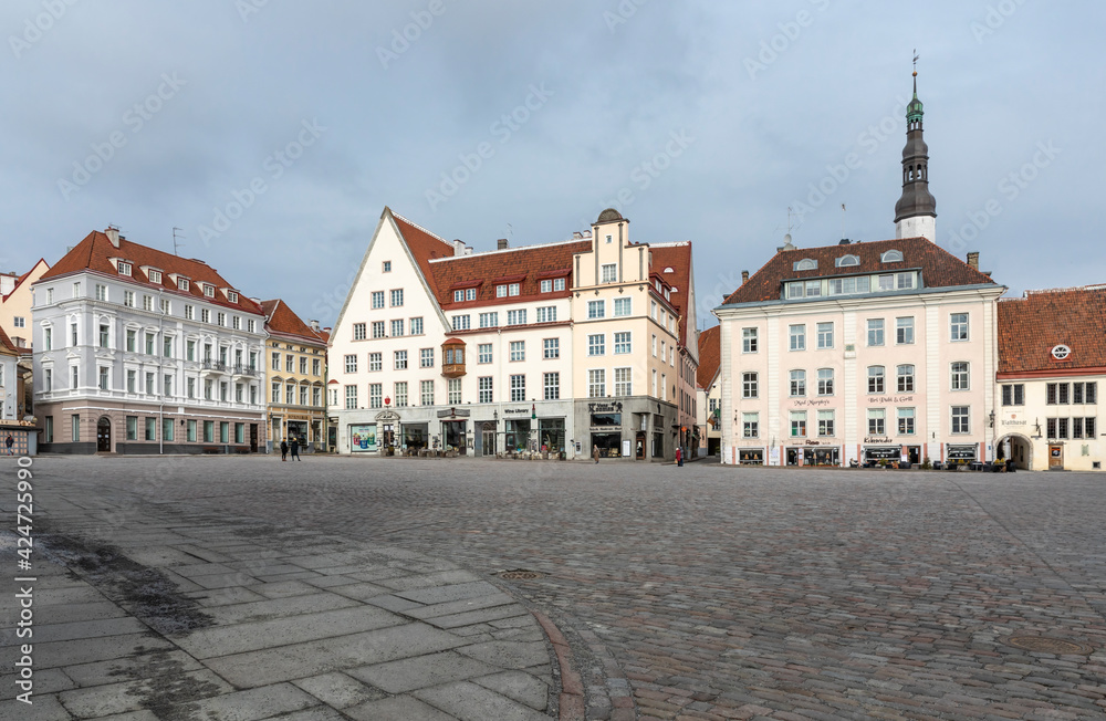 empty central square of old Tallinn