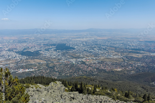 City of Sofia from Kamen Del Peak at Vitosha Mountain, Bulgaria