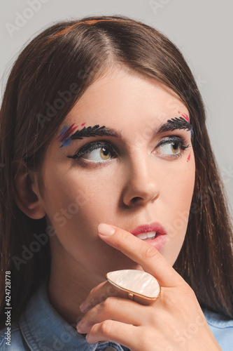 Beautiful woman with creati...