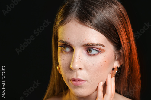 Beautiful woman with unusua...