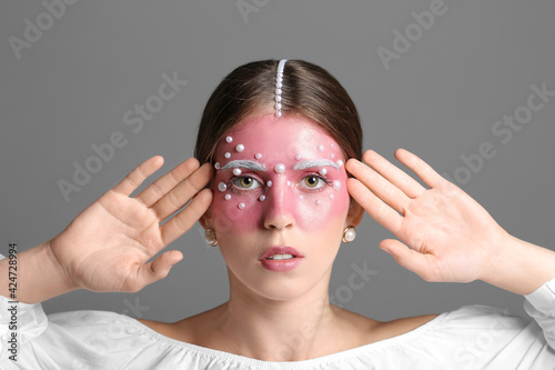 Beautiful woman with unusua...