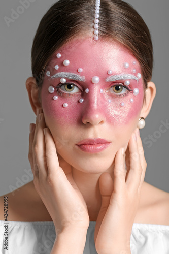 Beautiful woman with unusua...