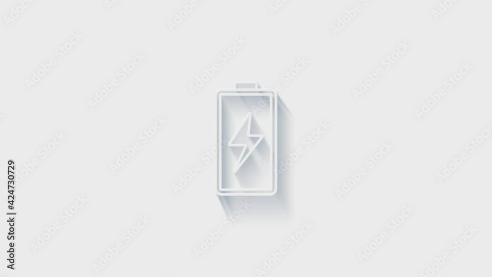 battery icon isolated on white background. Accounting symbol. Business, education and finance. 4K Video motion graphic animation battery icon isolated on white background. Accounting symbol. Business, education and finance. 4K Video motion graphic animation