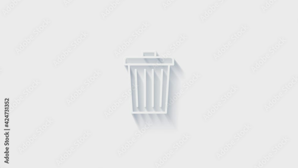 Simple Trash icon. White icon with shadow on transparent background. Simple Trash icon. White icon with shadow on transparent background.