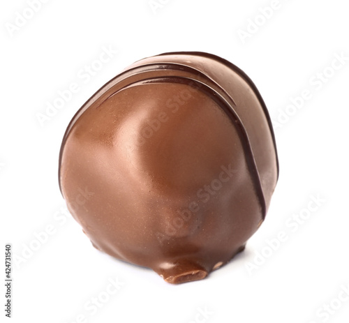 Sweet chocolate candy on white background