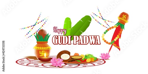 Vector illustration concept of Spring Hindu festival, Shree Ram Navami(Hindi text),written text means Shree Ram Navami, Lord Rama with bow and arrow greeting, poster, banner, flyer 