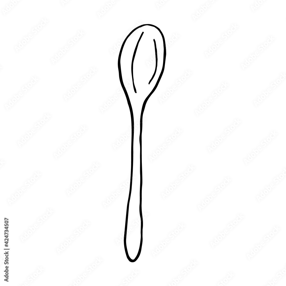Spoon, vector illustration, hand drawing, sketch Spoon, vector illustration, hand drawing, sketch