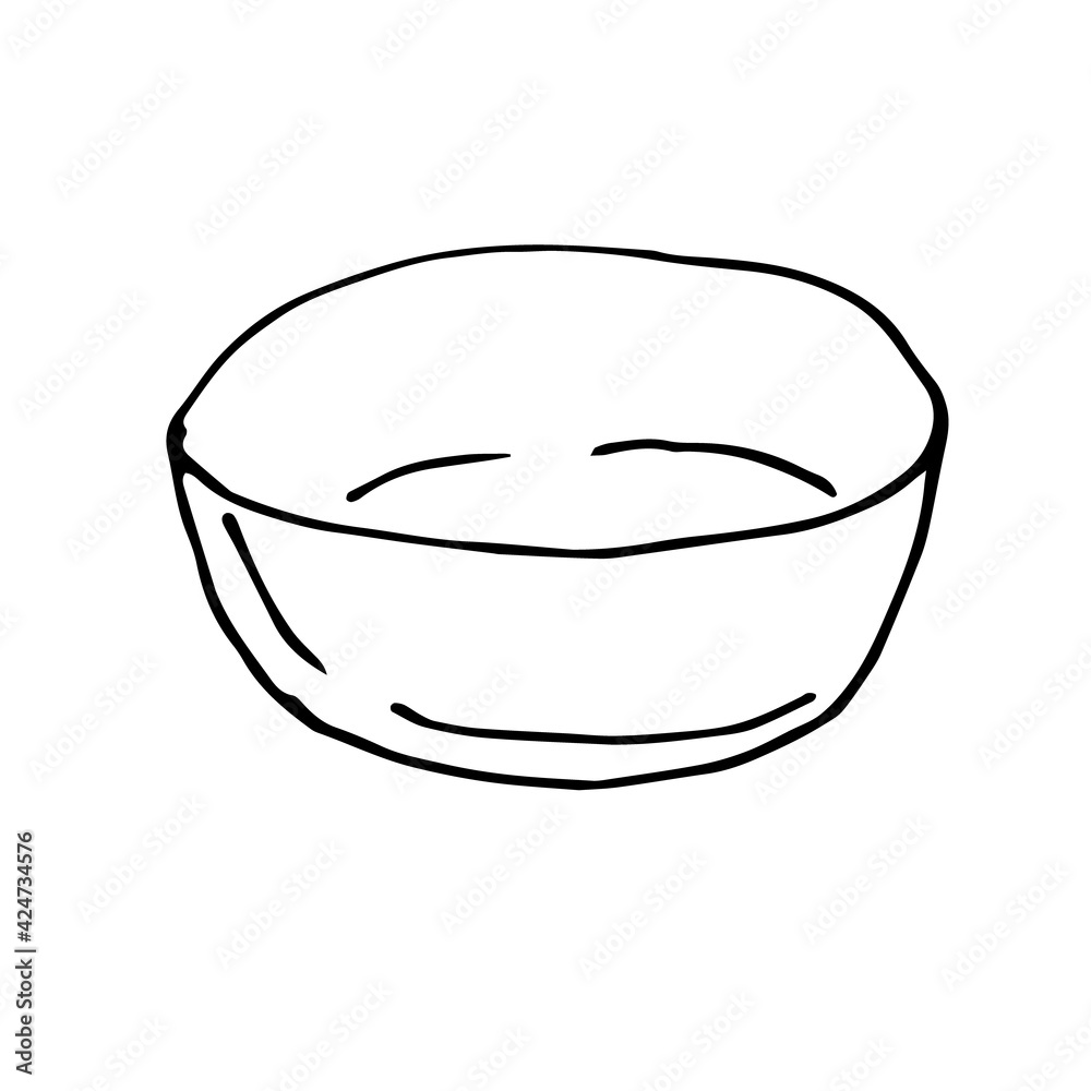 Bowl, vector illustration, hand drawing, sketch Bowl, vector illustration, hand drawing, sketch