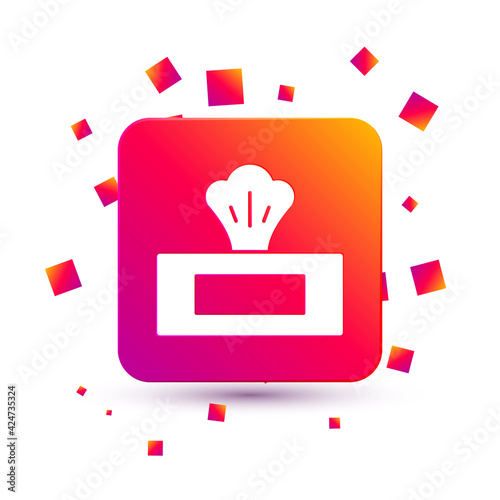 White Wet wipe pack icon isolated on white background. Square color button. Vector
