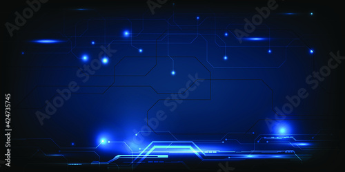 Abstract dark blue hi tech digital technology background with digital element pattern grid line circuit.Futuristic concept.Vector illustrations.