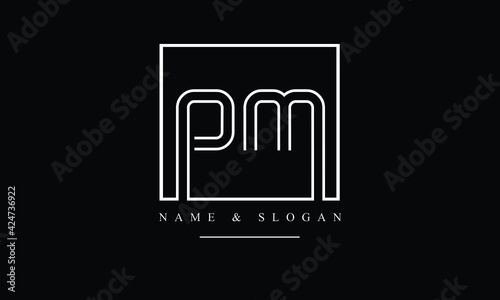 PM, MP, P, M abstract letters logo monogram
