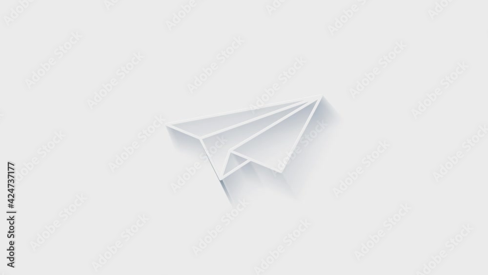 Simple paper plane icon. White icon with shadow on transparent background. Simple paper plane icon. White icon with shadow on transparent background.
