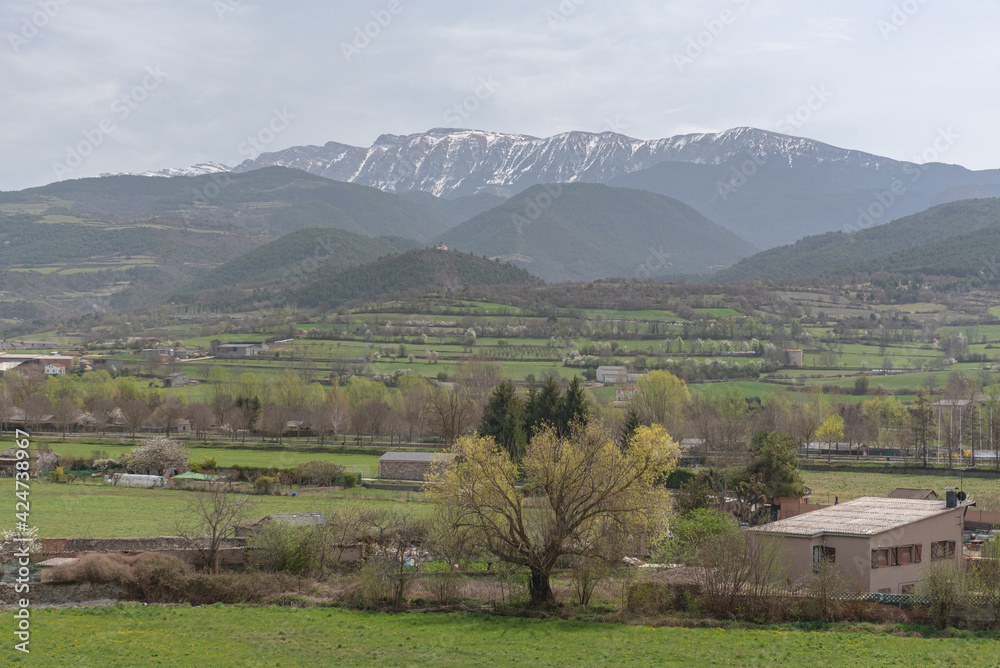 Landscape from La Seu de Urgell to the Cadi mountain in the Calalan Pyrenees