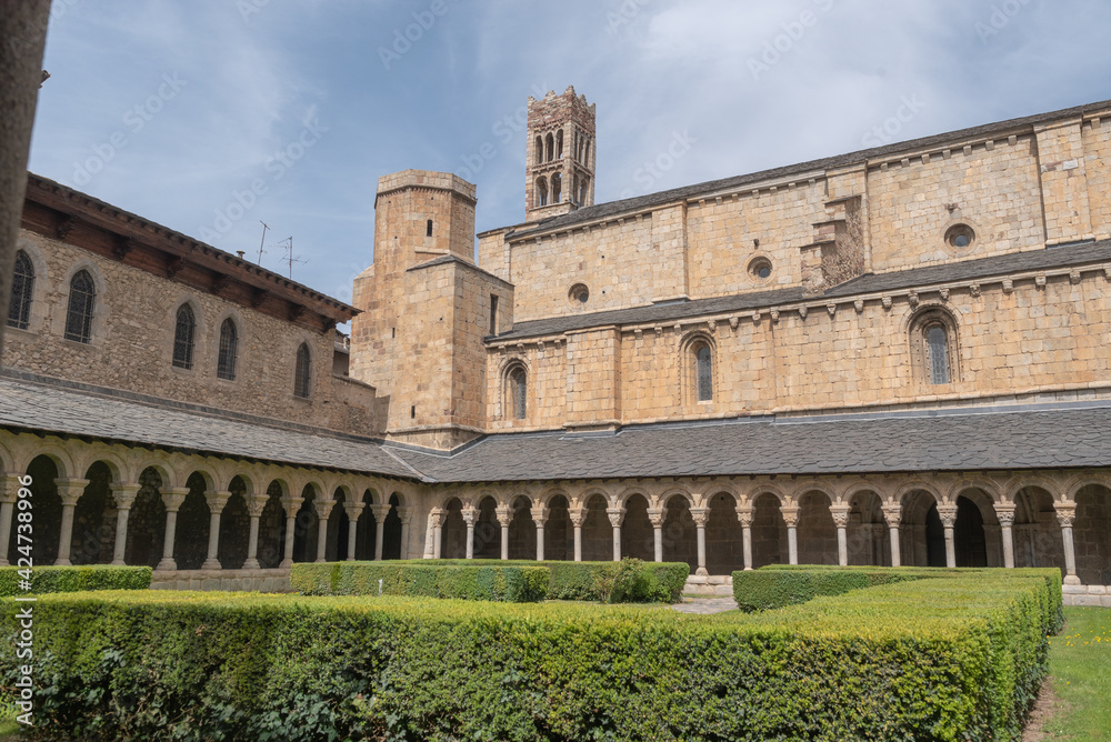 Gardens of Cathedral of Santa Maria d'Urgell. Catalonia