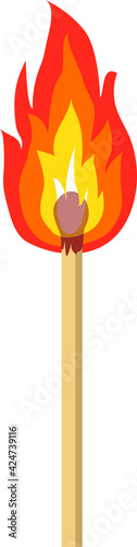 Cartoon isolated vector object matches and fire