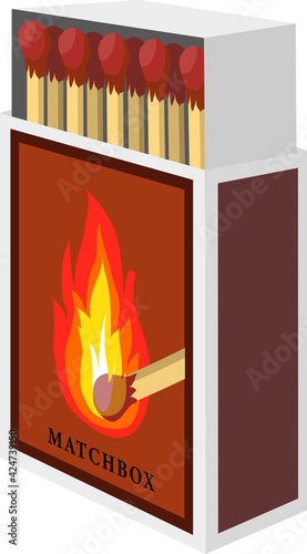 Cartoon isolated vector object matches and fire