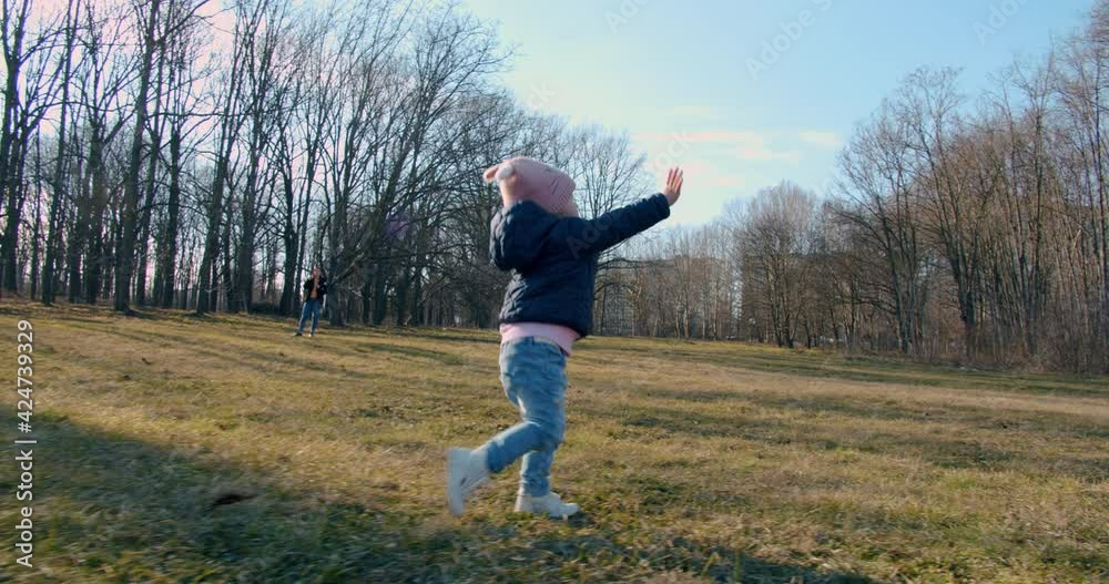 Little girl run and follow to soap balloons.Shot on bmpcc 4k Little girl run and follow to soap balloons.Shot on bmpcc 4k