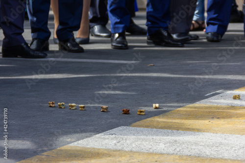 Kazakh national game asyk atu. Asyk game in Kazakhstan. Dice game.
