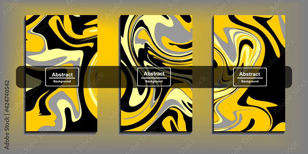 Abstract background Yellow black liquid background. trend color 2021. Suitable for all business.