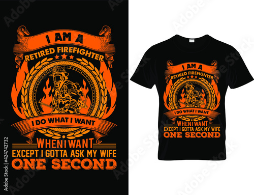 Firefighter T shirt design ,T shirt design vector