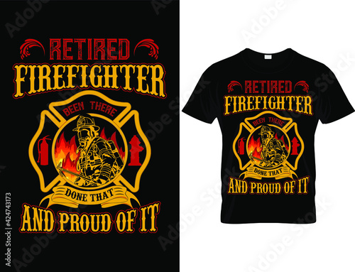 Firefighter T shirt design ,T shirt design vector