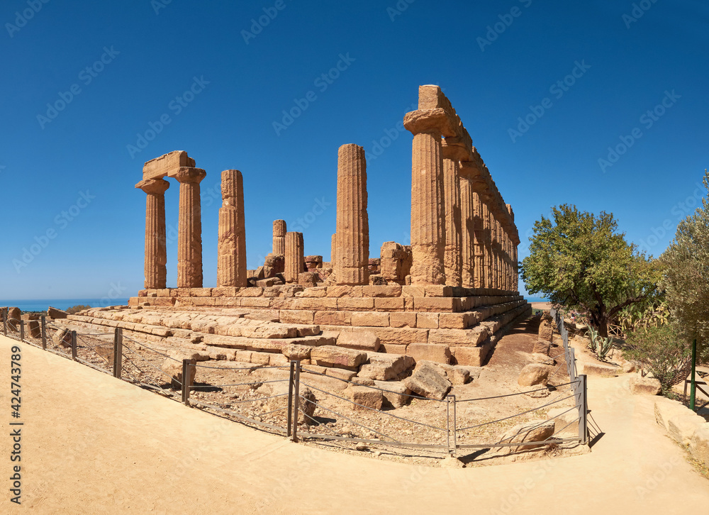 Temple of Juno, Temple of Hera Lacinia. Valley of the Temples, Agrigento, Sicily, Italy.