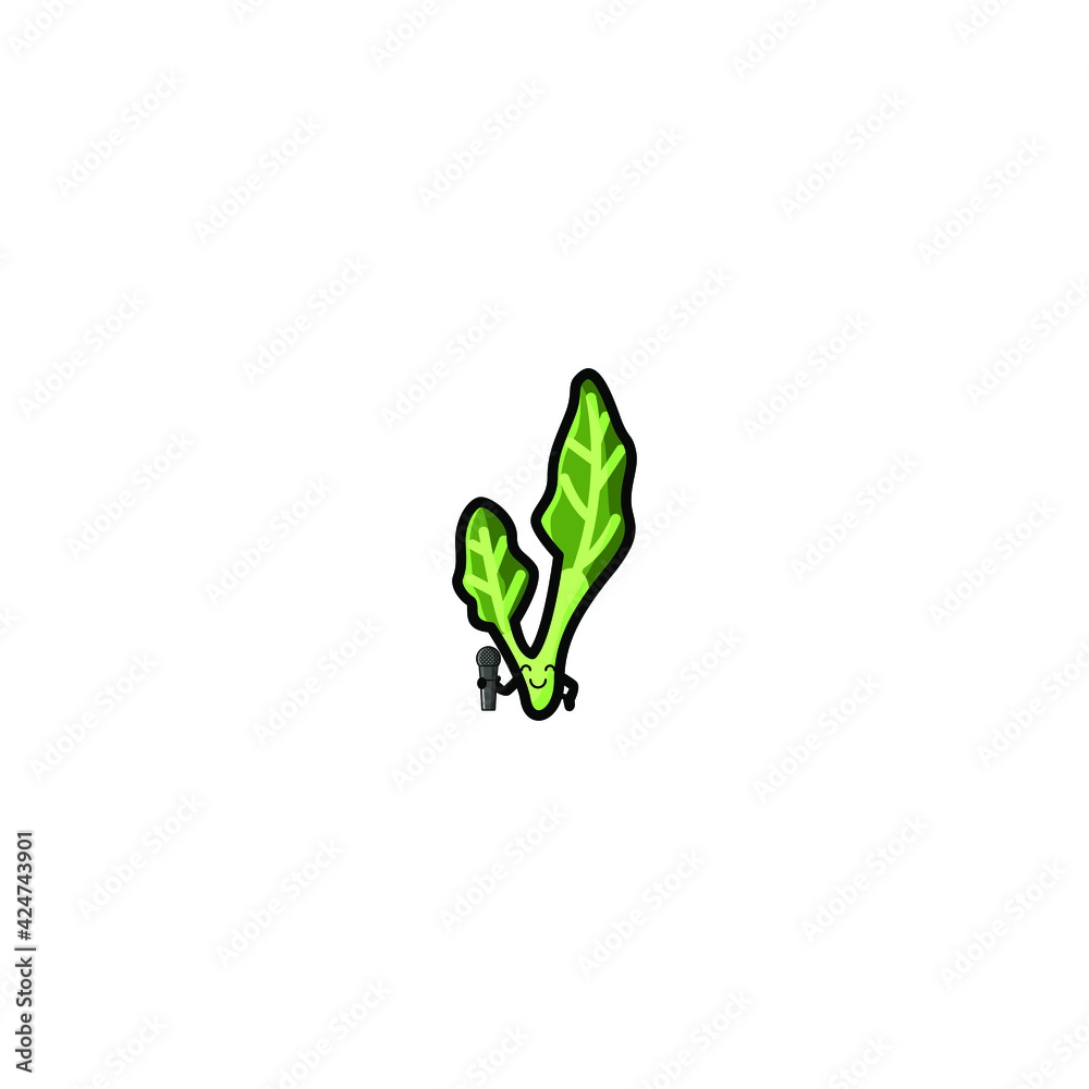 Cute Kale Cartoon Character Vector Illustration Design. Outline, Cute, Funny Style. Recomended For Children Book, Cover Book, And Other. Cute Kale Cartoon Character Vector Illustration Design. Outline, Cute, Funny Style. Recomended For Children Book, Cover Book, And Other.