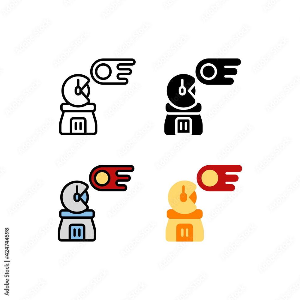 Astronaut and Meteor Asteroid Research Icon, Logo, and illustration Astronaut and Meteor Asteroid Research Icon, Logo, and illustration