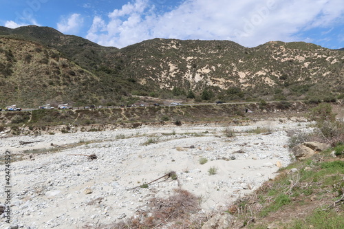 California Landscape with Dry Creek Bed in Mill Creek due to the Severe California Drought in the Mill Creek Valley