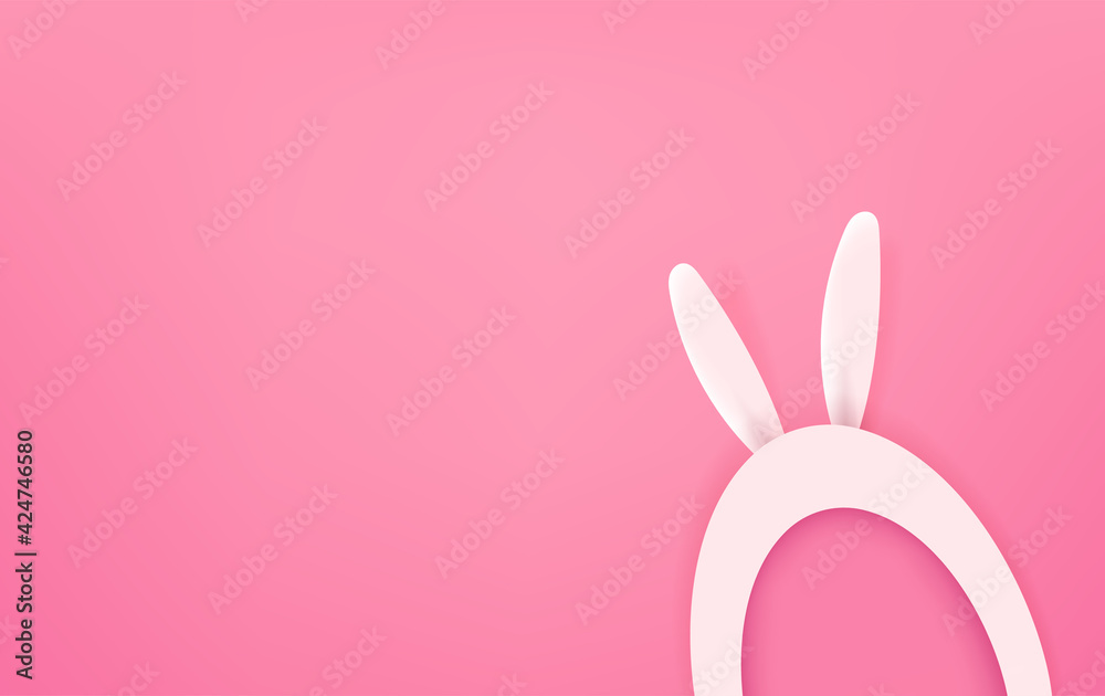 Happy Easter vector greeting card temptate with copy space. Cute cutout style vector illustration Happy Easter vector greeting card temptate with copy space. Cute cutout style vector illustration