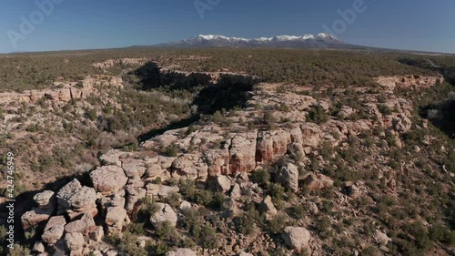 Utah canyon country with the Abajo mountains in the background.   photo