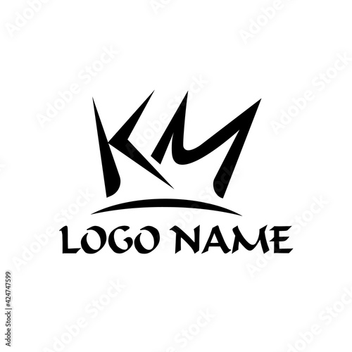 Simple Creative KM logo design concept suitable for company logo, print, digital, icon, apps, and other marketing material purpose