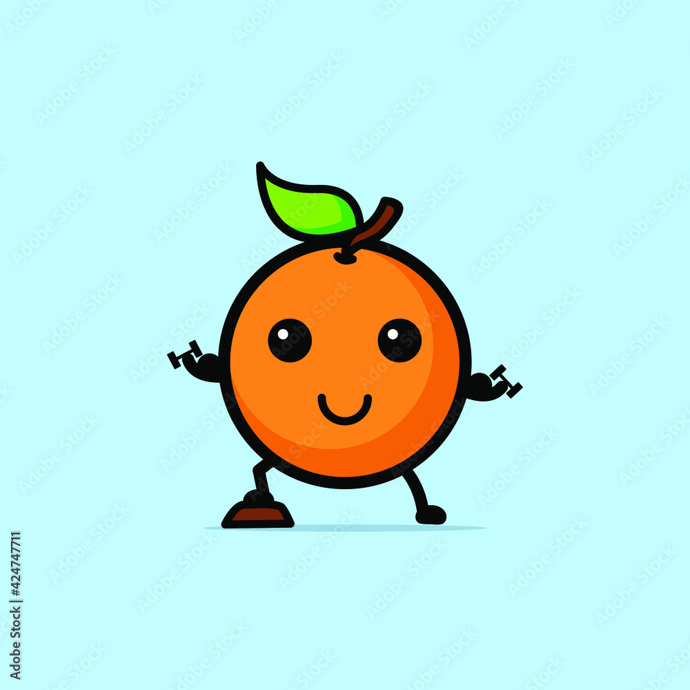Cute Orange Cartoon Character Vector Illustration Design. Outline, Cute, Funny Style. Recomended For Children Book, Cover Book, And Other. Cute Orange Cartoon Character Vector Illustration Design. Outline, Cute, Funny Style. Recomended For Children Book, Cover Book, And Other.