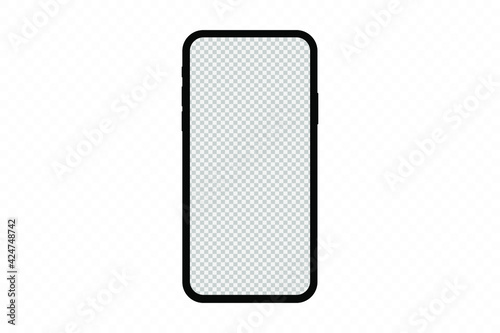 Realistic mobile phone mockup, template. Isolated stock illustration