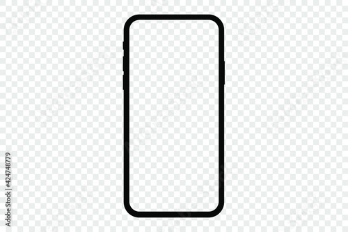 Realistic mobile phone frame only mockup, template. Isolated stock illustration