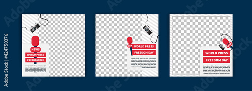 World Press Freedom Day. Social media templates for World Press Freedom Day. Banner vector for social media ads, web ads, business messages, discount flyers and big sale banners.