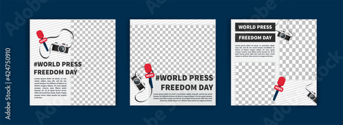 World Press Freedom Day. Social media templates for World Press Freedom Day. Banner vector for social media ads, web ads, business messages, discount flyers and big sale banners.