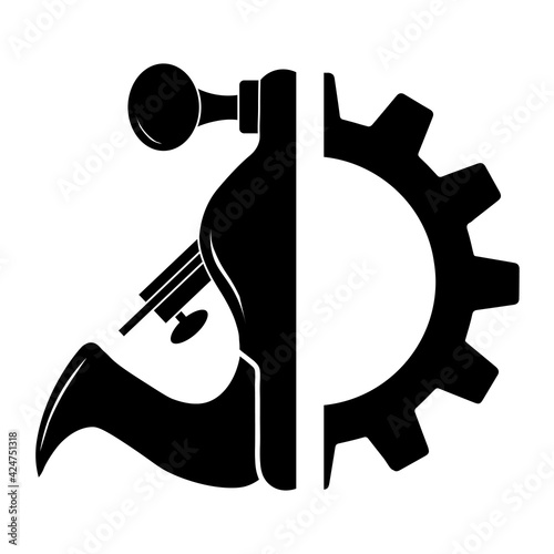 Illustration of flat block plane in gear icon