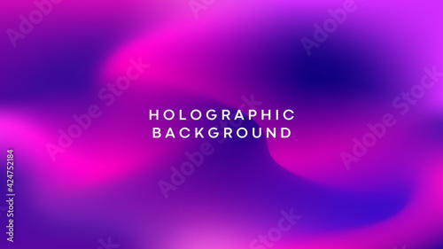 Abstract glowing effect holographic gradient background . 3D liquid background . 