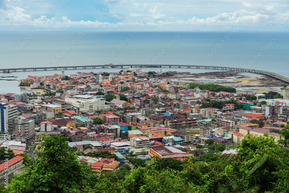 Fototapeta premium High angle view of the colonial old town San Felipe, Panama