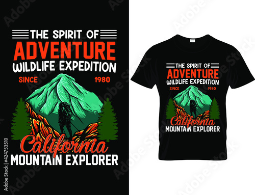 The spirit of adventure, Hiking T shirt Design