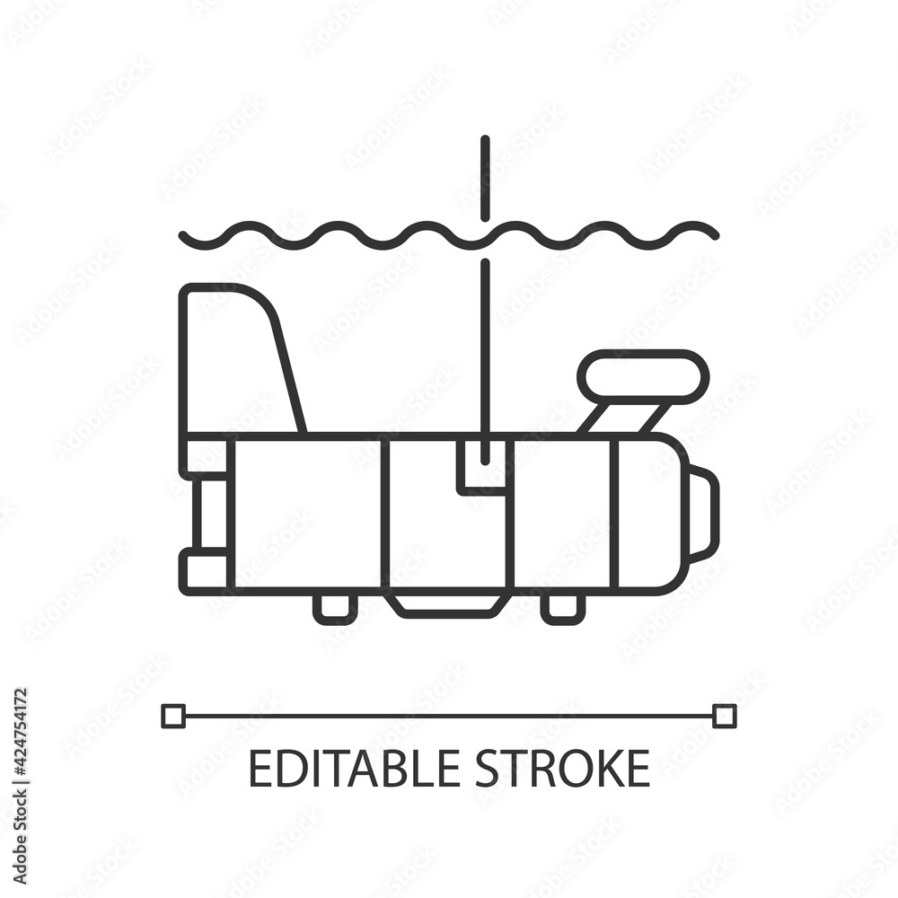 Biomaper linear icon. Set of sensors on long aluminum frame that resembles tail of airplane. Thin line customizable illustration. Contour symbol. Vector isolated outline drawing. Editable stroke Biomaper linear icon. Set of sensors on long aluminum frame that resembles tail of airplane. Thin line customizable illustration. Contour symbol. Vector isolated outline drawing. Editable stroke