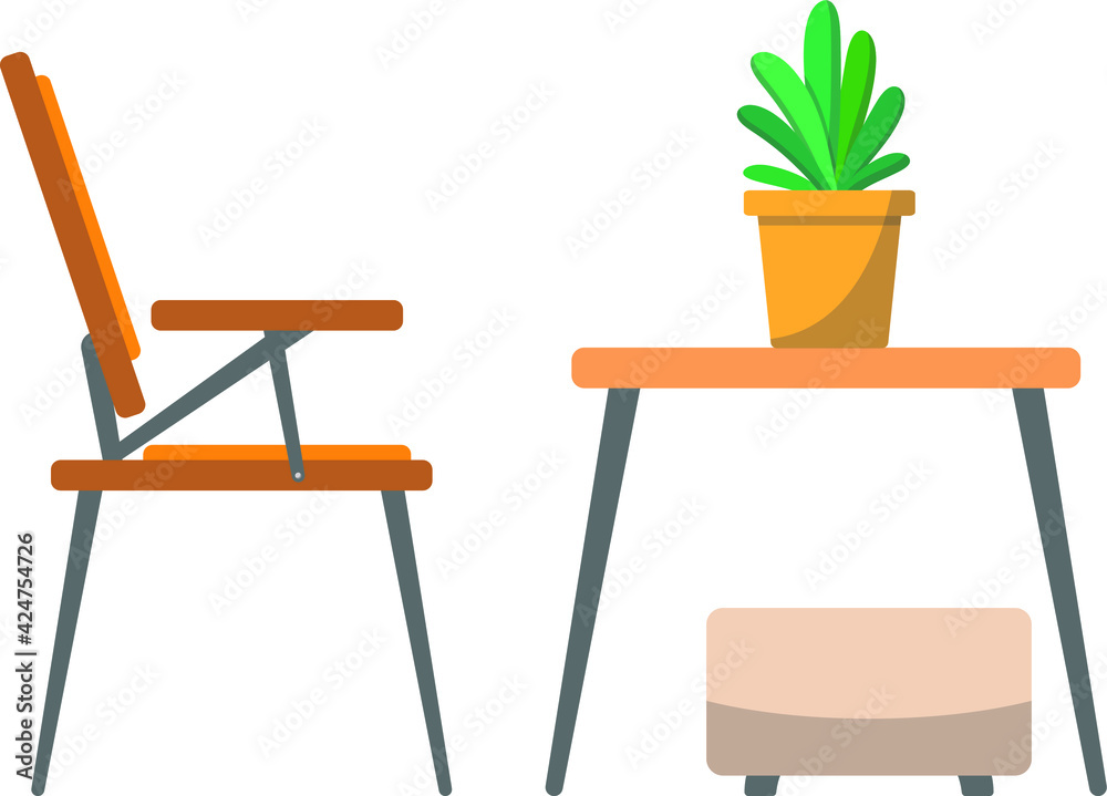 Fototapeta premium A table with plants. Gardener's workplace.